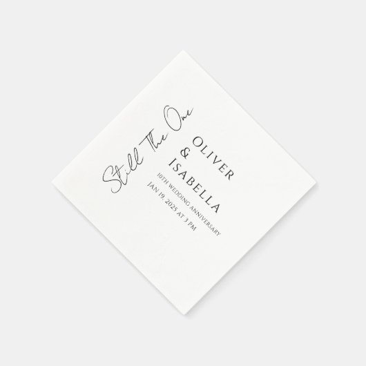 Minimalistische gelofte vernieuwing 10e huwelijksv servet (Hoek)