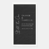 Minimalistische gelofte vernieuwing 25ste huwelijk servet (Voorkant)