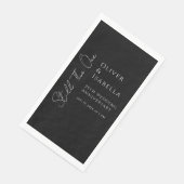 Minimalistische gelofte vernieuwing 25ste huwelijk servet (Hoek)