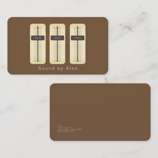 minimalistische geluidsengineer visitekaartje (Voorkant / Achterkant)