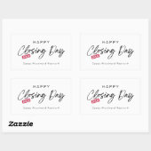 Minimalistische gelukkige sluitingsdag van gewoont rechthoekige sticker (Vel)