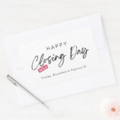 Minimalistische gelukkige sluitingsdag van gewoont rechthoekige sticker (Envelop)