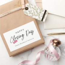 Minimalistische gelukkige sluitingsdag van makelaa