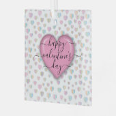 Minimalistische gelukkige Valentijnsdag Glas Ornament (Voorkant links)