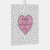 Minimalistische gelukkige Valentijnsdag Glas Ornament (Voorkant Rechts)