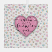 Minimalistische gelukkige Valentijnsdag Glas Ornament (Achterkant)