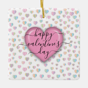 Minimalistische gelukkige Valentijnsdag Keramisch Ornament