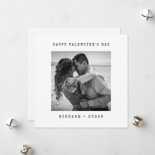 Minimalistische gelukkige Valentijnsdag met foto Feestdagenkaart