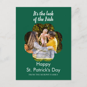 Minimalistische geluks klaver St. Patrick's Day Fo Feestdagenkaart