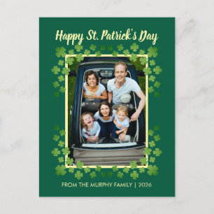 Minimalistische geluks klaver St. Patrick's Day Fo Feestdagenkaart