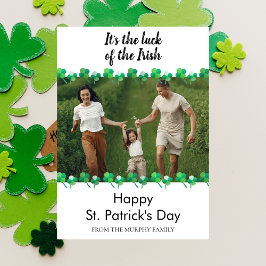 Minimalistische geluks klaver St. Patrick's Day Fo Feestdagenkaart