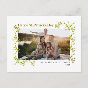 Minimalistische geluks klaver St. Patrick's Day Fo Feestdagenkaart