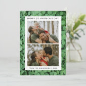 Minimalistische geluks klavertje St. Patrick's Day Feestdagenkaart (Staand voorkant)
