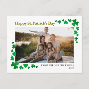 Minimalistische geluks-klavertje St. Patrick's Day Feestdagenkaart