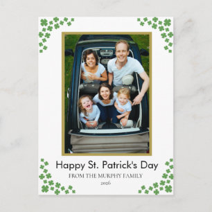 Minimalistische geluksbrengende klaver St. Patrick Feestdagenkaart