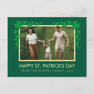Minimalistische geluksbrengende klaver St. Patrick Feestdagenkaart