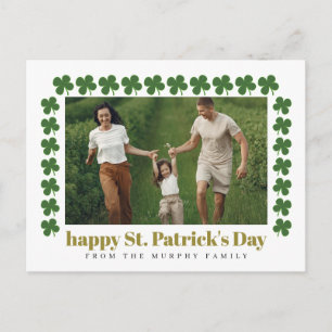 Minimalistische geluksbrengende klaver St. Patrick Feestdagenkaart