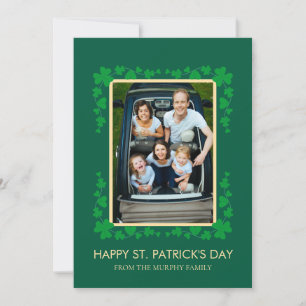 Minimalistische geluksbrengende klaver St. Patrick Feestdagenkaart