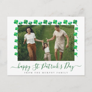 Minimalistische geluksbrengende klaver St. Patrick Feestdagenkaart