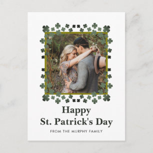 Minimalistische geluksbrengende klaver St. Patrick Feestdagenkaart