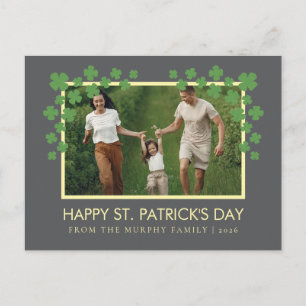 Minimalistische geluksbrengende klaver St. Patrick Feestdagenkaart
