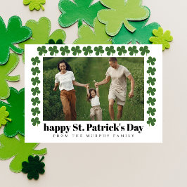 Minimalistische geluksbrengende klaver St. Patrick Feestdagenkaart