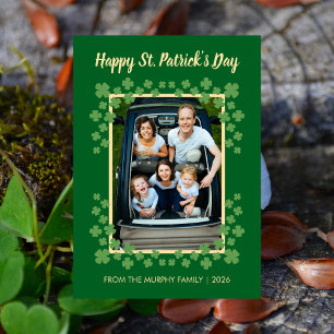 Minimalistische geluksbrengende klaver St. Patrick Feestdagenkaart