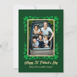 Minimalistische geluksbrengende klaver St. Patrick Feestdagenkaart