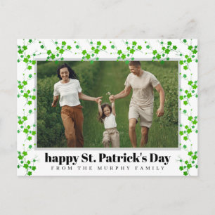 Minimalistische geluksbrengende klaver St. Patrick Feestdagenkaart