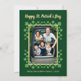 Minimalistische geluksbrengende klaver St. Patrick Feestdagenkaart