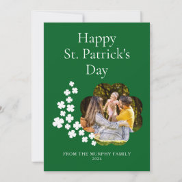 Minimalistische geluksbrengende klavertje St. Patr Feestdagenkaart