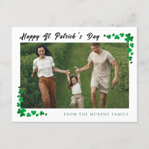 Minimalistische geluksfoto van shamrock St. Patric Feestdagenkaart
