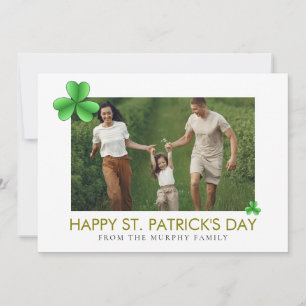 Minimalistische geluksshamrock St. Patrick's Day F Feestdagenkaart