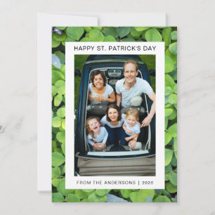Minimalistische geluksshamrock St. Patrick's Day F Feestdagenkaart