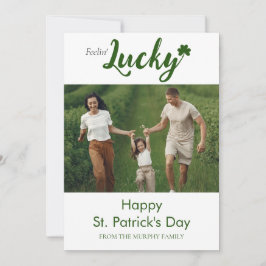 Minimalistische geluksshamrock St. Patrick's Day F Feestdagenkaart