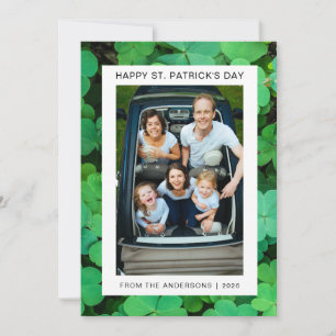 Minimalistische geluksshamrock St. Patrick's Day F Feestdagenkaart