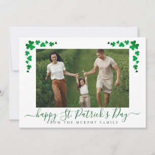 Minimalistische geluksshamrock St. Patrick's Day F Feestdagenkaart