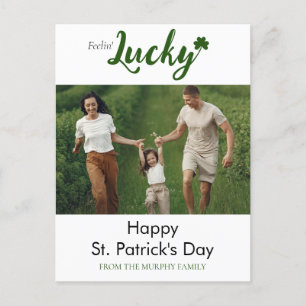 Minimalistische geluksshamrock St. Patrick's Day F Feestdagenkaart