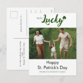 Minimalistische geluksshamrock St. Patrick's Day F Feestdagenkaart (Voorkant / Achterkant)