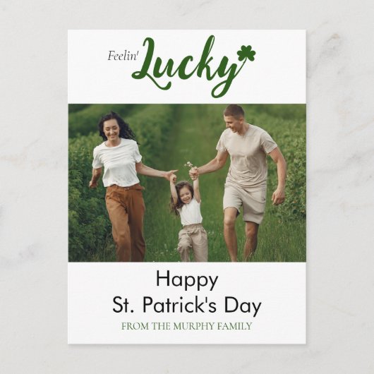 Minimalistische geluksshamrock St. Patrick's Day F Feestdagenkaart (Voorkant)