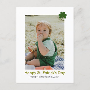Minimalistische geluksshamrock St. Patrick's Day F Feestdagenkaart