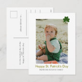 Minimalistische geluksshamrock St. Patrick's Day F Feestdagenkaart (Voorkant / Achterkant)