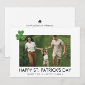 Minimalistische geluksshamrock St. Patrick's Day F Feestdagenkaart (Voorkant / Achterkant)