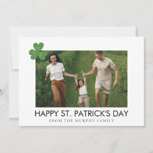 Minimalistische geluksshamrock St. Patrick's Day F Feestdagenkaart