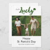 Minimalistische geluksshamrock St. Patrick's Day F Feestdagenkaart (Voorkant / Achterkant)