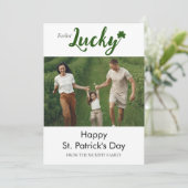 Minimalistische geluksshamrock St. Patrick's Day F Feestdagenkaart (Staand voorkant)