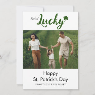 Minimalistische geluksshamrock St. Patrick's Day F Feestdagenkaart