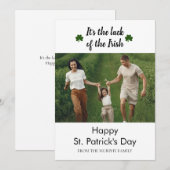 Minimalistische geluksshamrock St. Patrick's Day F Feestdagenkaart (Voorkant / Achterkant)