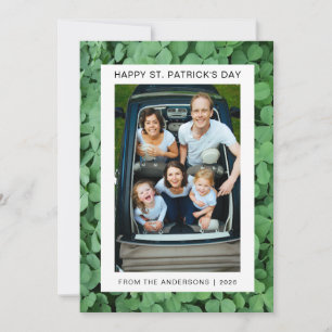 Minimalistische geluksshamrock St. Patrick's Day F Feestdagenkaart