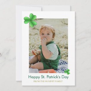 Minimalistische geluksshamrock St. Patrick's Day F Feestdagenkaart